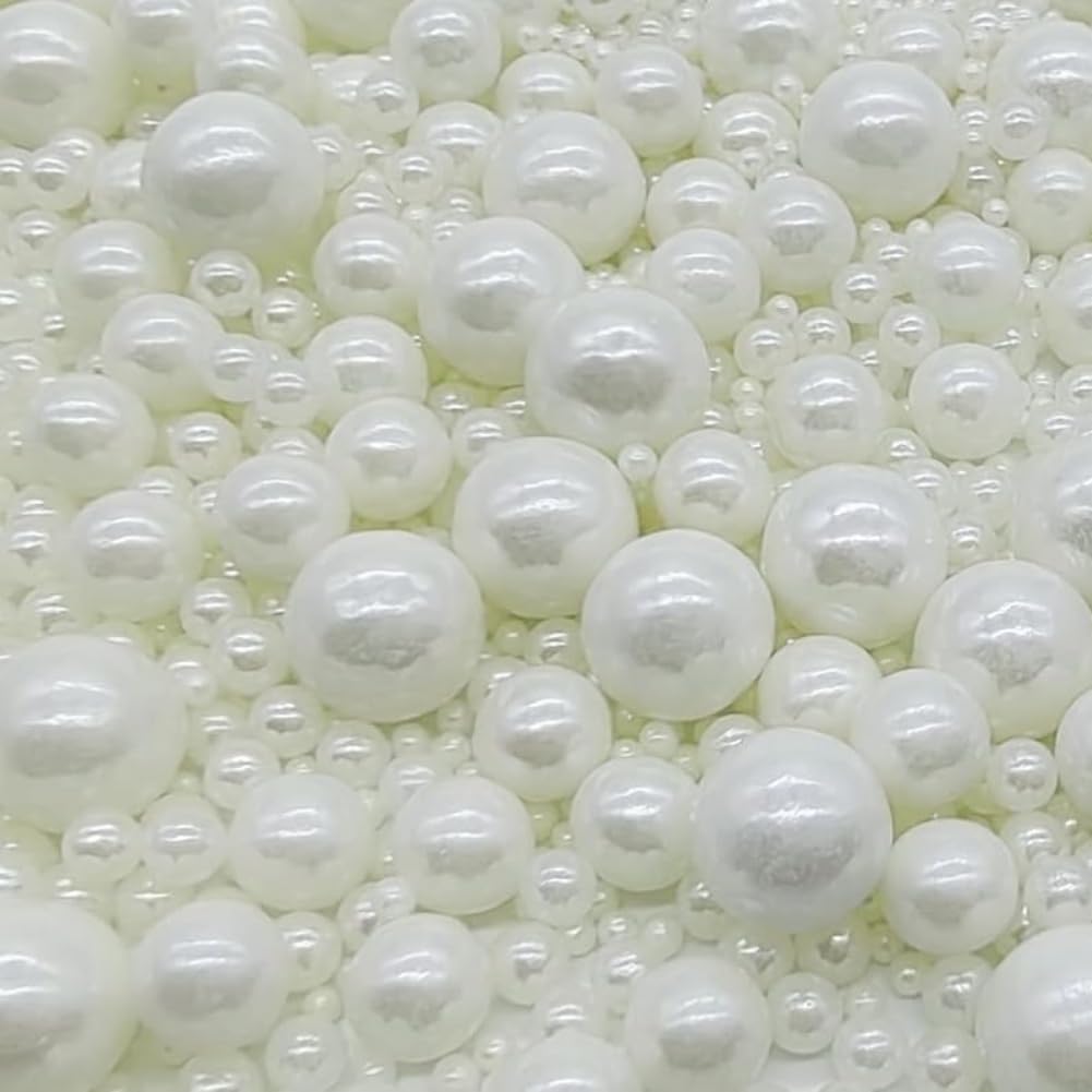 Edible White Sugar Pearls Sprinkles Candy Mix Size Pearls Cake Decorations Cupcake Toppers Cookie Decorating Perfect For Wedding