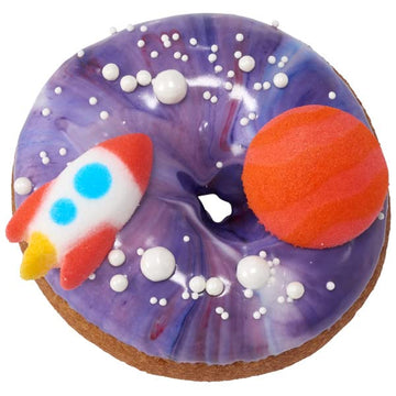 Space And Planets - Earth, Mars, Saturn, Moon And Rocket Edible Sugar Cake Toppers, 12 Count