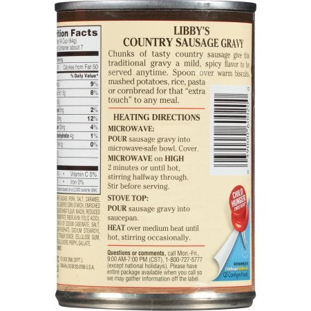 Libby'S, Country Sausage Gravy, 15Oz Can (Pack Of 6)