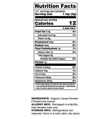 Terrasoul Superfoods Raw Organic Cacao Powder, 16 Oz, Rich Chocolate Goodness For Baking, Smoothies, And Blissful Hot Cocoa