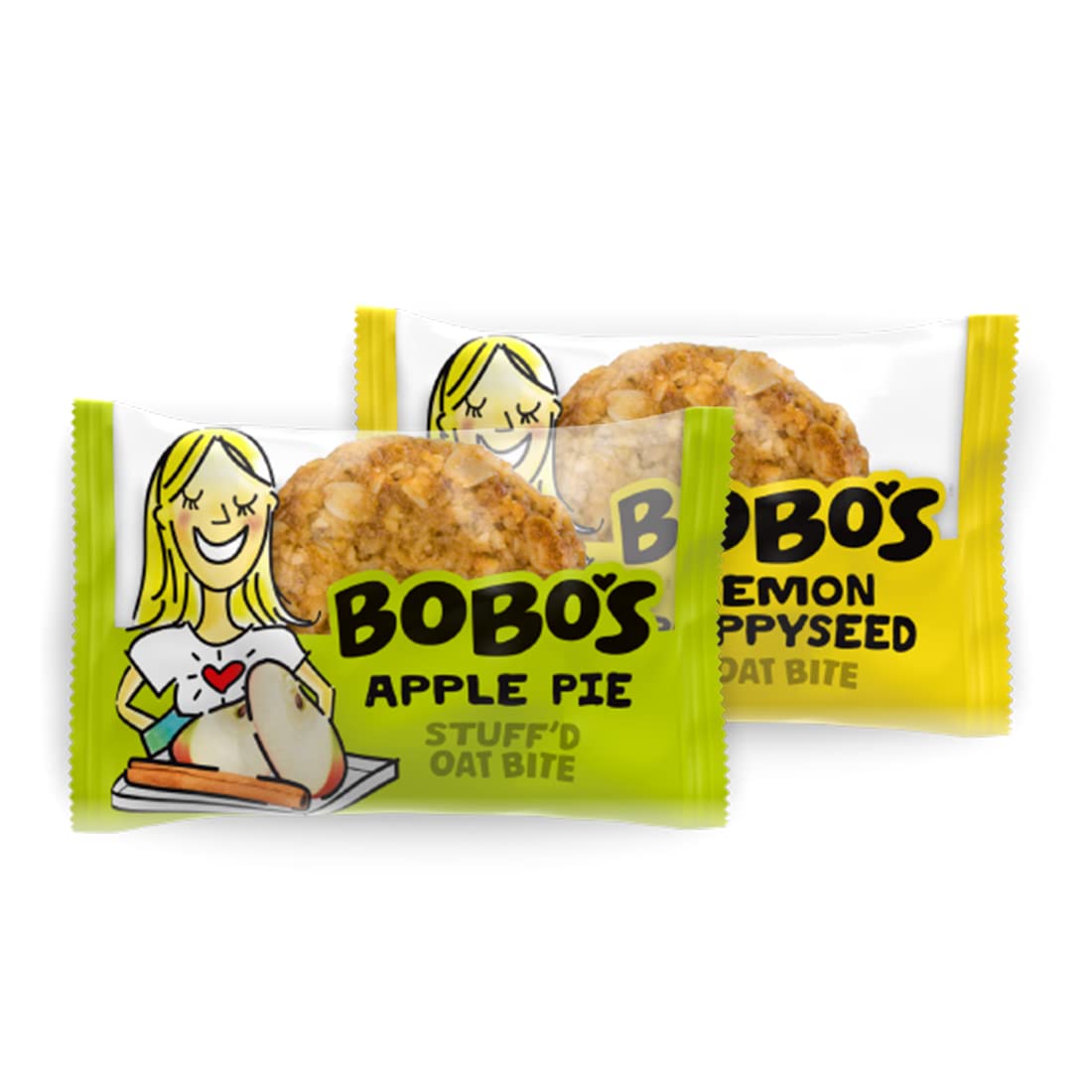 Bobos Fruit Bite Variety Pack - Apple Pie & Lemon Poppyseed - 30 Bites Total - Medium Size
