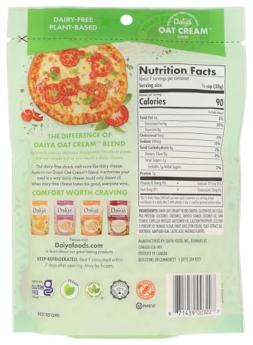 Daiya, Dairy Free Mozzarella Style Vegan Cheese Shreds, 7.1 Ounce