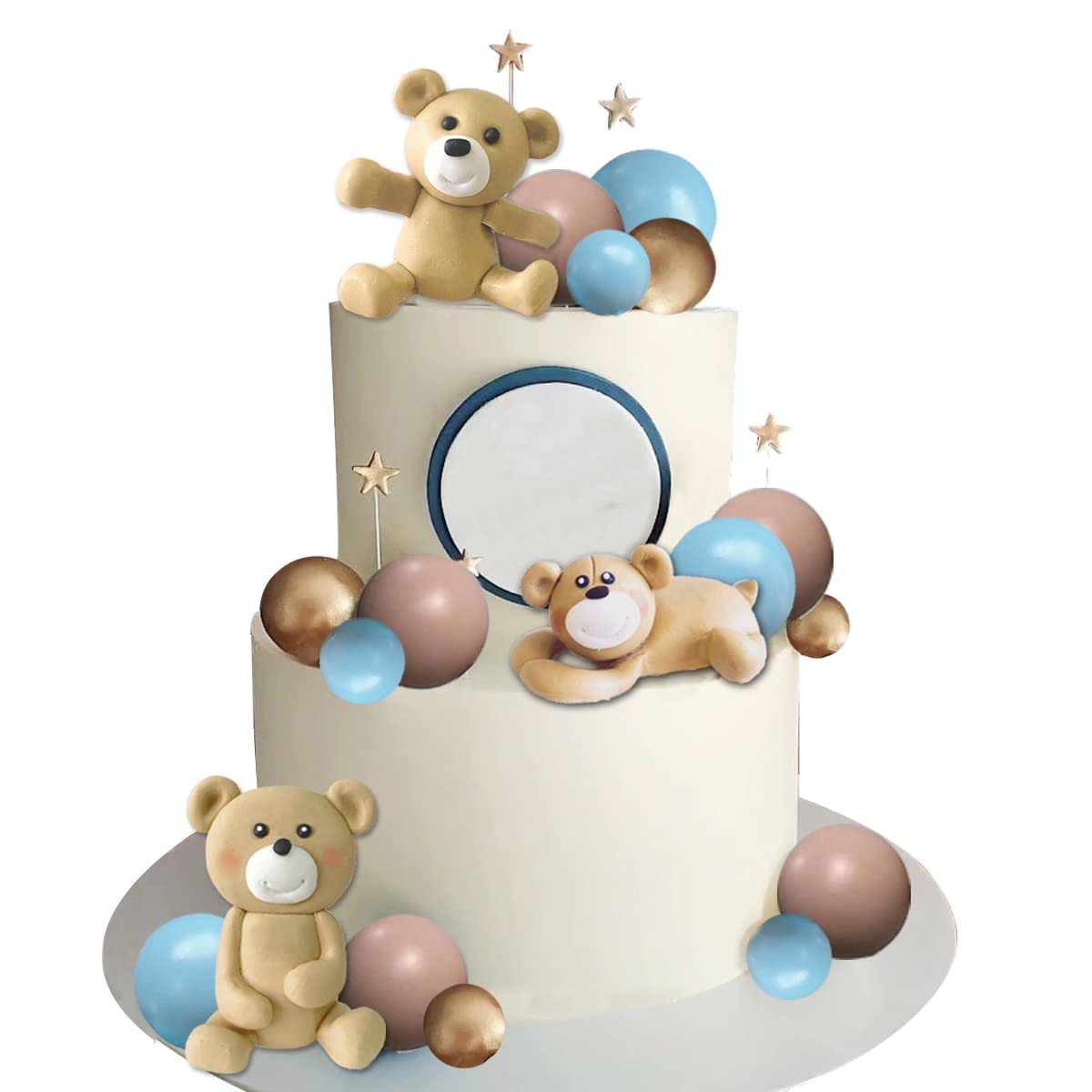 3D Bear Balls Cake Toppers For Birthday Baby Shower Party Decorations (Three Bear)