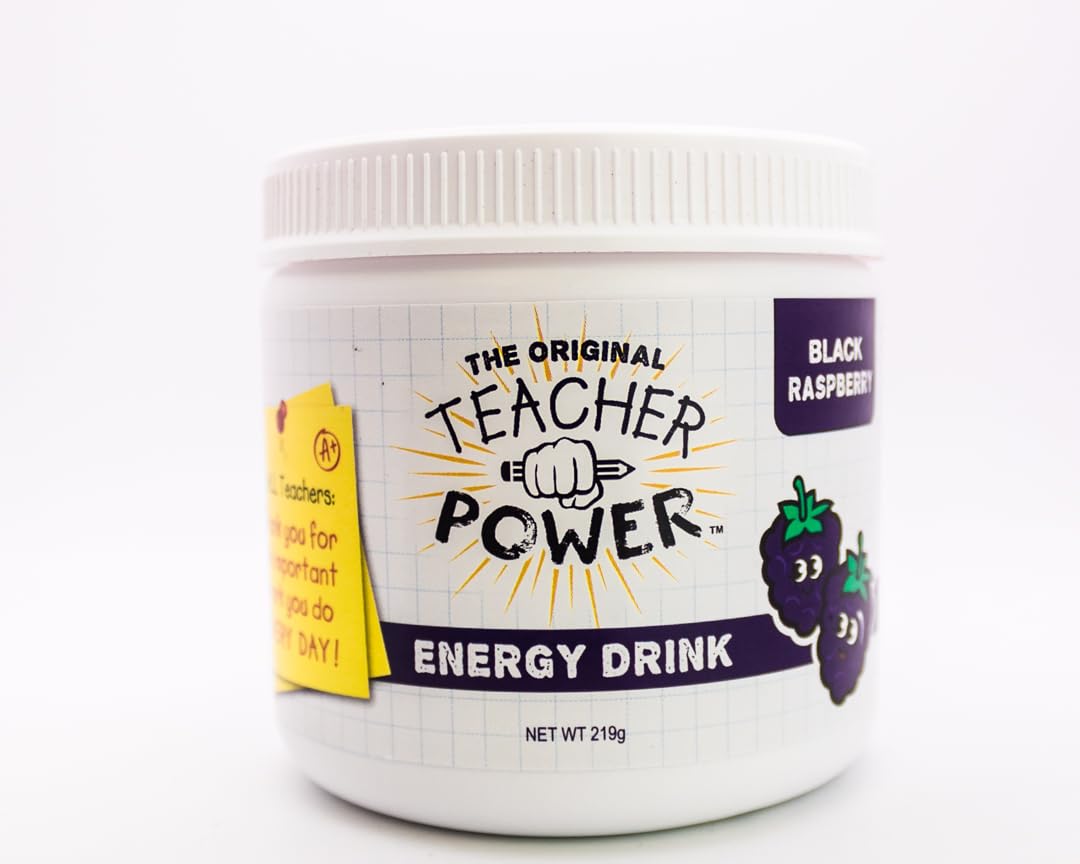 TEACHER POWER Sugar Free Energy Drink, Black Raspberry, 70 Servings, 219 Grams