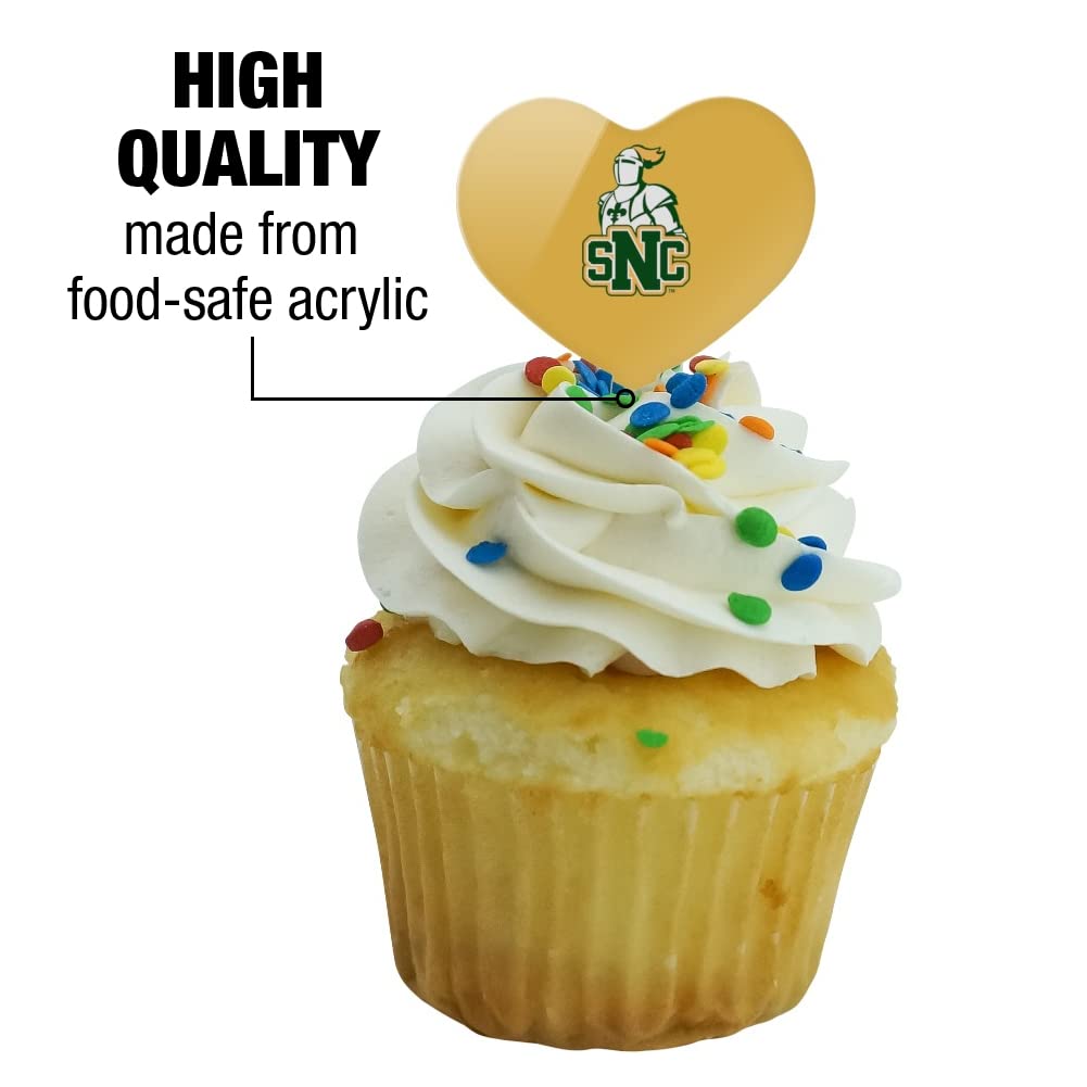 GRAPHICS & MORE Cupcake Picks Set of 6, Acrylic, St. Norbert College, Heart Design, One Size
