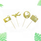 Morndew 24 Pcs Airplane Heart Traveling Case Earth Cupcake Toppers For World Travel Themed Party Baby Shower Birthday Party Wedd