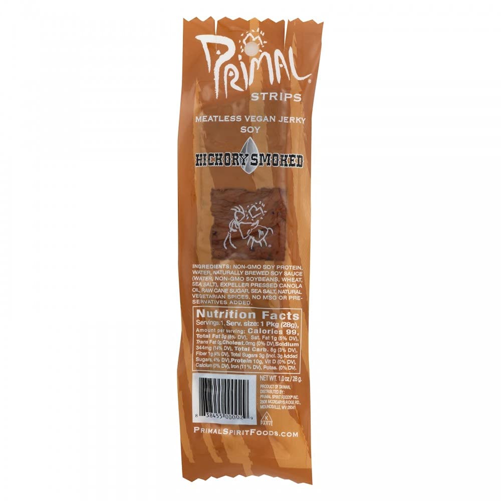Primal Spirit Foods Primal Hickory Smoked Meatless Jerky, 1 Ounce, Model 73117