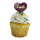 GRAPHICS & MORE Cupcake Picks Set of 6, Acrylic, Heart Design, Loyola University Chicago, One Size
