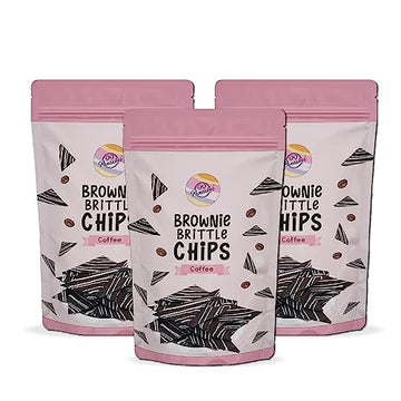 99 Pancakes Brownie Brittles Chips Coffee (Pack Of 3, 100 Grams Each) - Coffee & Chocolate Chips Crackers - Made With Fine Ingre