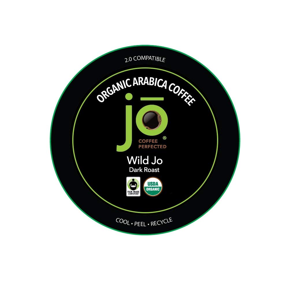 Jo Coffee WILD JO Dark French Roast Organic Coffee Sampler, 4 Single Serve Cups, Fair Trade, Non-GMO, Gluten Free