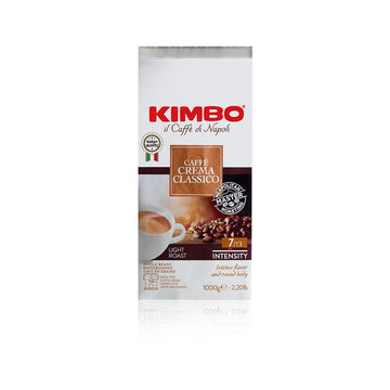 Kimbo Caffe Crema Classico Whole Bean Coffee - Blended And Roasted In Italy - Light Roast With Intense Flavor And Round Body - 2