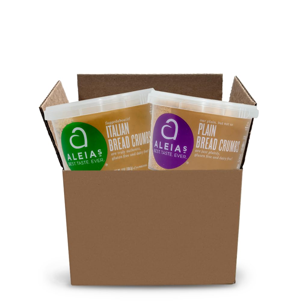 Aleia'S Best. Taste. Ever. Gluten Free Bread Crumbs Assorted 2 Pack Includes (1) Italian Breadcrumbs 13 Oz, (1) Plain Breadcrumb