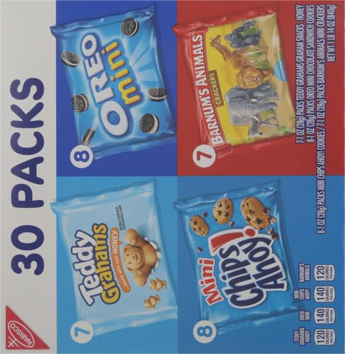 Nabisco Team Favorites Variety Pack, OREO Mini, CHIPS AHOY! Mini, Teddy Grahams Honey & Barnum s Animal Crackers, Christmas Sto