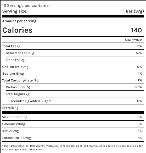 Dr. Fuhrman G- S Nutrition Bar - Chocolate Mint - Vegan, Gluten-Free, No Added Sugar - 37g - 12 Count