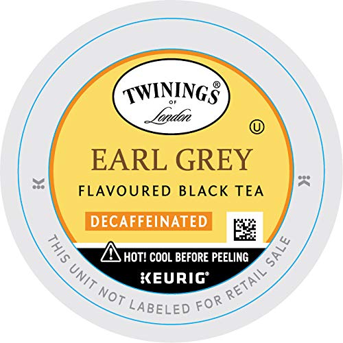 Twinings Decaf Earl Grey K-Cup Pods For Keurig, Decaffeinated Black Tea Flavoured With Citrus And Bergamot, 24 Count (Pack Of 2)