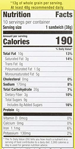 Nature Valley Biscuit Sandwiches, Chocolate Peanut Butter Value Pack, 10 Ct (Pack Of 6)