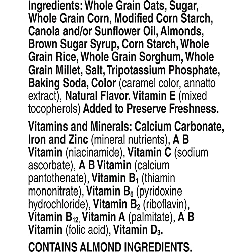 Cheerios Oat Crunch Almond Breakfast Cereal, 18.2 oz Box (Pack of 12)