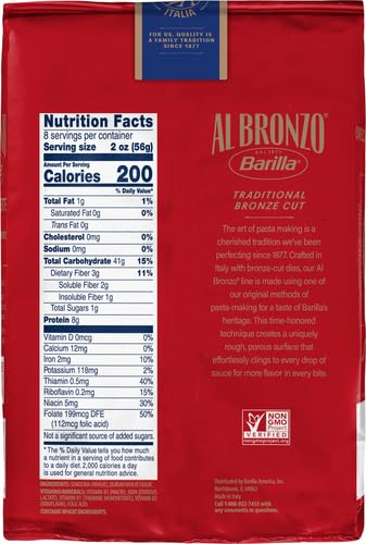 Barilla Al Bronzo Orecchiette Pasta, 16 oz - Authentic Italian Pasta, Perfect for Soups and Salads, Pack of 1