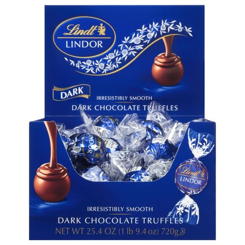Lindt Chocolate Lindor Truffles, Dark Chocolate, Great For Holiday Gifting, 60 Count(Pack Of 1)