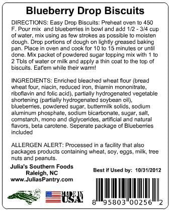 Blueberry Biscuits In Cloth Gift Bag (With Blueberries)