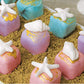 CakeSupplyShop 24pk Edible White Seashells & Starfish Sugar Decorations for Cakes, Cupcakes, & Cake Pops - 49 Piece Set