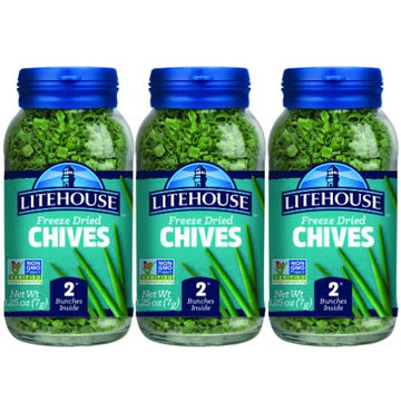 Litehouse Freeze Dried Chives, Non-GMO, Gluten-Free, 0.25 Ounce (Pack of 3)