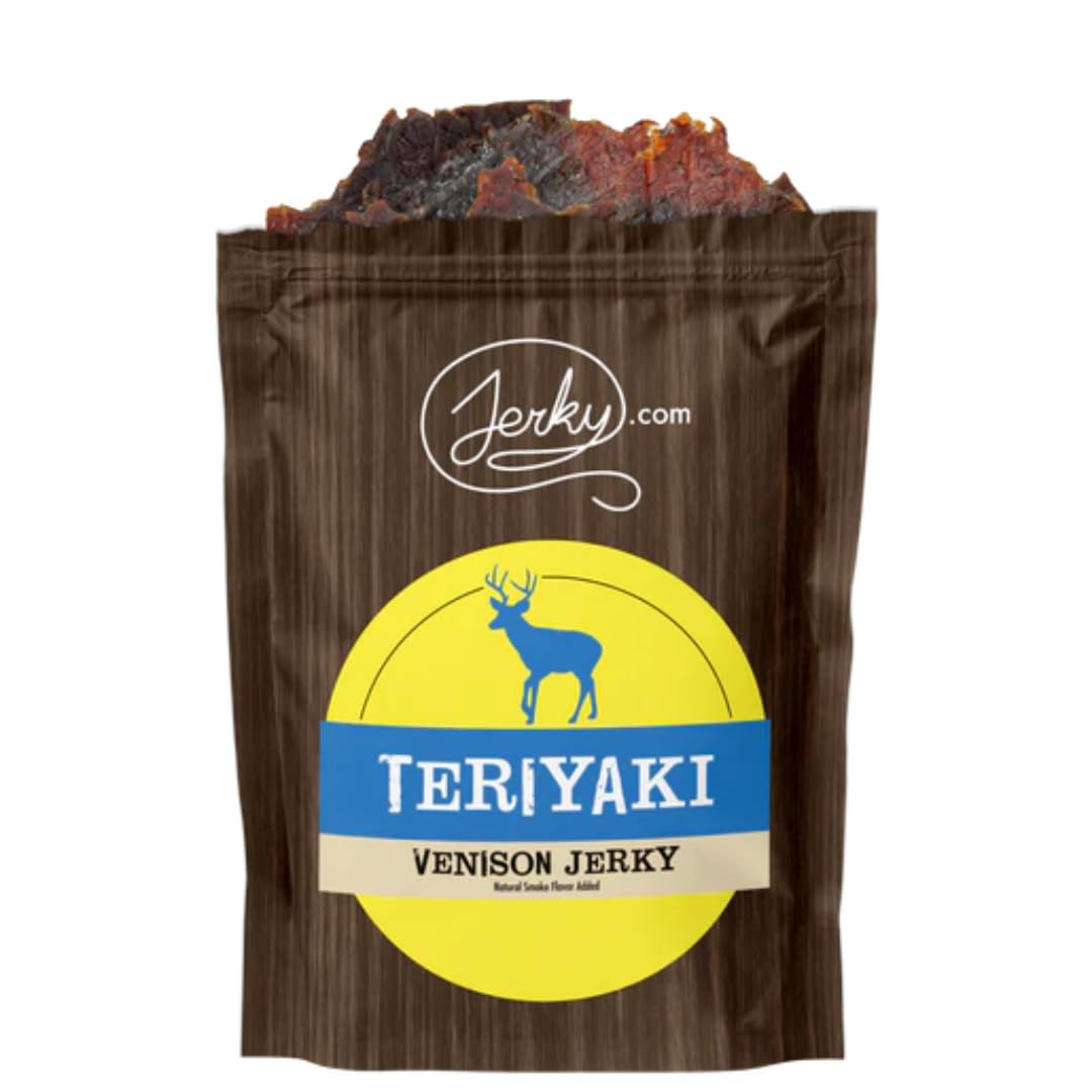 Jerky.com Exotic Teriyaki Venison Jerky - High-Protein, All-Natural Snacks - 1.75 oz (Pack of 1)