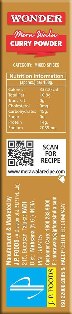 Wonder Mera Wala Curry Powder, (100G) / Curry Masala/For Delicious & Flavourful Cooking/No Preservatives Added/No Artificial Fla