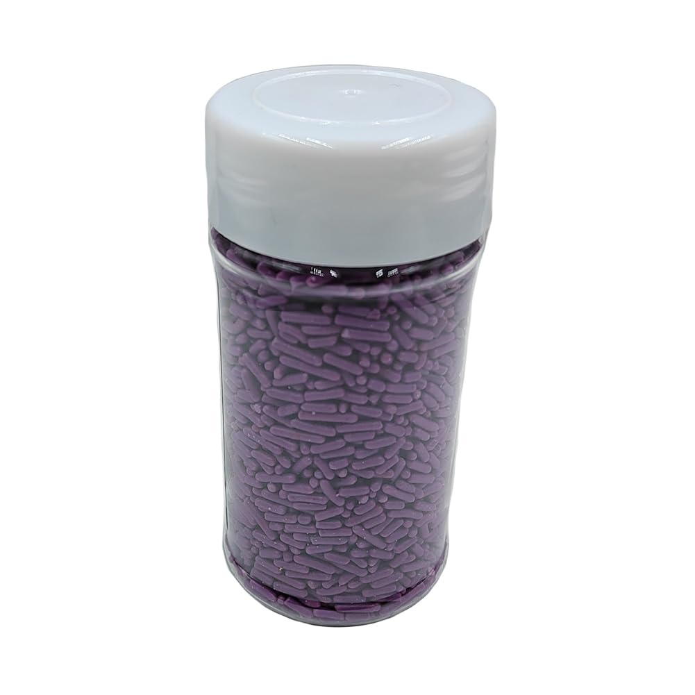 Homankit Purple Jimmies Sprinkles Edible Sprinkle Candy Soft Jimmies Toppings For Ice Cream, Cupcake, Cake, Cookie, Dessert Deco