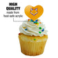 GRAPHICS & MORE Cupcake Picks Set of 6, Acrylic, Knox College Heart Logo Decoration, Model CUPT.HRT.ACR.6PK.CLCKNX500B