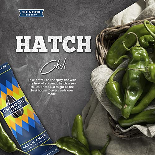Chinook Seedery Roasted Jumbo Sunflower Seeds - Keto Snacks - Best For Snack Packs - Gluten Free, Non Gmo Snack Food Gifts - 1.5 Ounce (Pack Of 36) - Hatch Chile Flavor