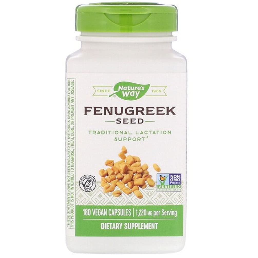 Natures Way Fenugreek Seed Capsules - 610 mg, 180 Count (Pack of 3)