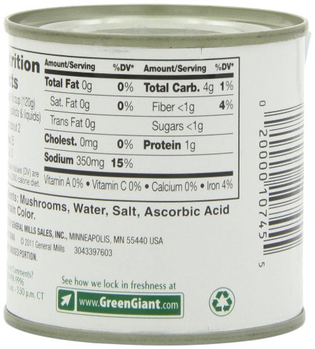 Green Giant Mushrooms Pieces & Stems, 4-Ounce Tins (Pack Of 24)