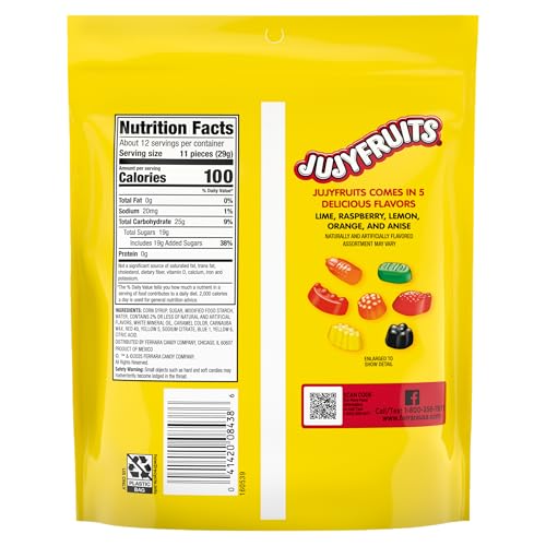 Wonka Jujyfruits Gummy candy  Assorted Gummy Candy  12oz Resealable Bag