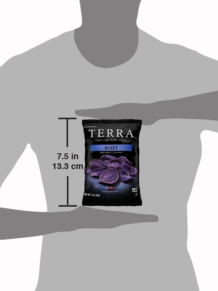 Terra Vegetable Chips, Blues Chips With Sea Salt, 1 Oz (Pack Of 24)