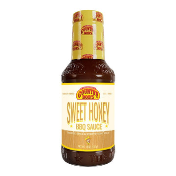 Country Bobs BBQ Sauce - Sweet Honey Barbecue Sauce for Meat, Chicken, Fish & Pork, Gluten Free, 18oz, Pack of 1