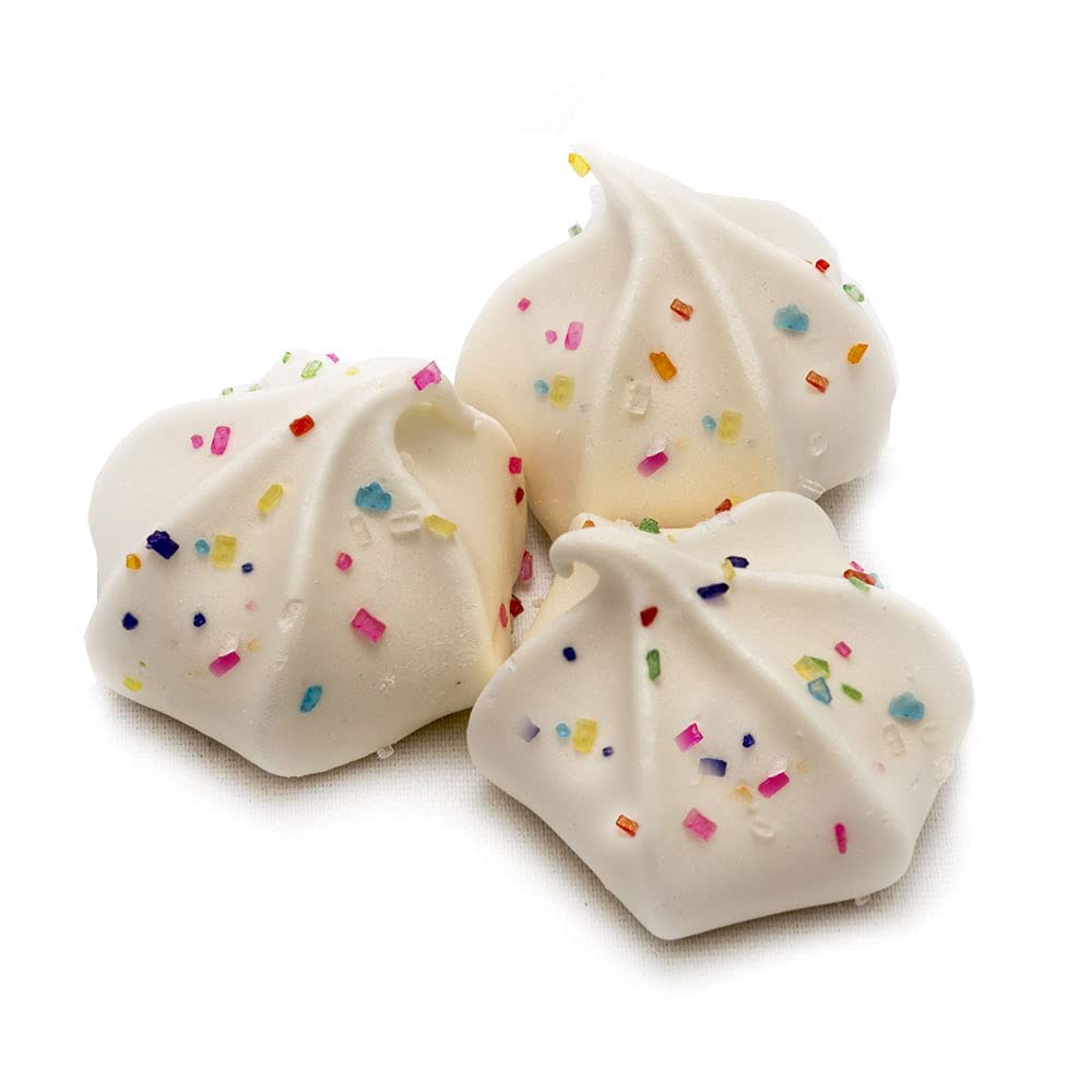 4 Pack Krunchy Melts Original Meringue Cookies | Birthday Cake Flavor 4-Pack | Only 90 Calories Per Serving | Fat Free, Gluten F