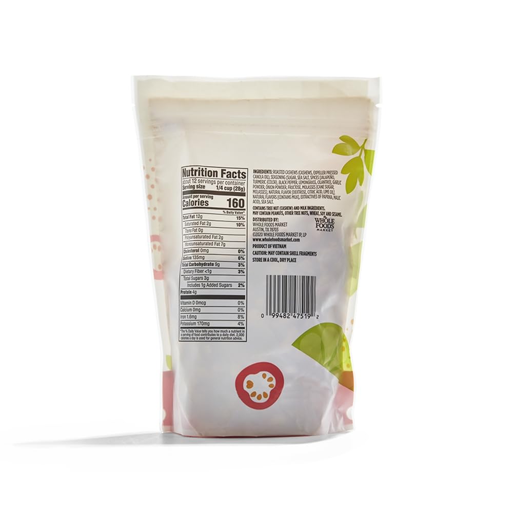 365 by Whole Foods Market, Cashews Thai Curry, 12 Ounce (Pack of 2)
