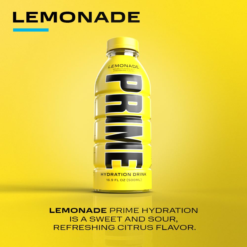 PRIME HYDRATION Sports Drink, Electrolyte Enhanced, 250mg BCAAs, Low Sugar, 16.9 Fl Oz, Pack of 12