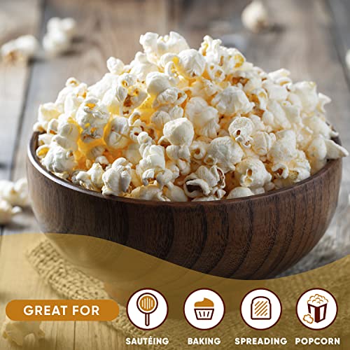 Nutiva Organic Butter Flavored Coconut Oil for Popcorn, Cooking and Baking. 29 Fl Oz - USDA Organic Non-GMO, Vegan Dairy-Free Bu