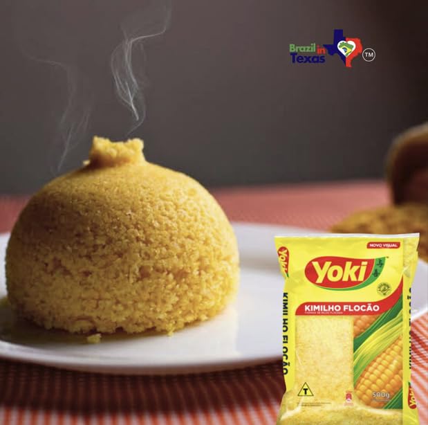 Farinha De Milho Brasileira Kimilho Yoki Flocao 500G | Pack Of 3X500G | Brazilian Cornflour + Silicone Bracelet Souvenir | Brazi