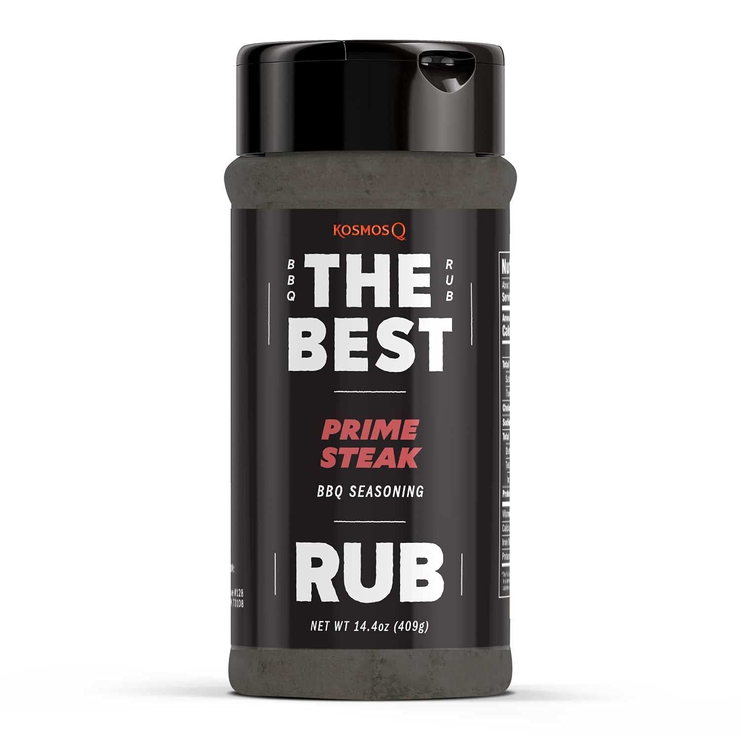 Kosmos Q The Best Prime Steak Rub - Bbq Meat Dry Rub & Prime Steak Seasoning - Use On Steak, Ribs, Pork Chops, Chuck Roast & Bee