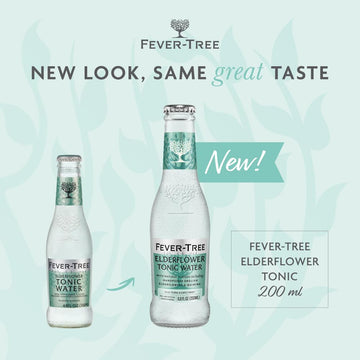 Fever Tree Elderflower Tonic Water - Premium Mixer - Refreshing Beverage For Cocktails & Mocktails. Naturally Sourced Ingredients, No Artificial Sweeteners Or Colors - 200 Ml Bottles - Pack Of 24