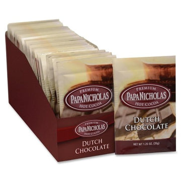 Wholesale Case Of 10 - Papanicholas Coffee Premium Hot Cocoa-Premium Coca, 24Bg/Ct, Dutch Chocolate