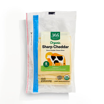 365 by Whole Foods Market Organic Sliced Sharp Cheddar Cheese, 6 OZ