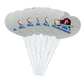 GRAPHICS & MORE Acrylic Cupcake Picks Set of 6 - Presbyterian College Secondary Logo Heart Design