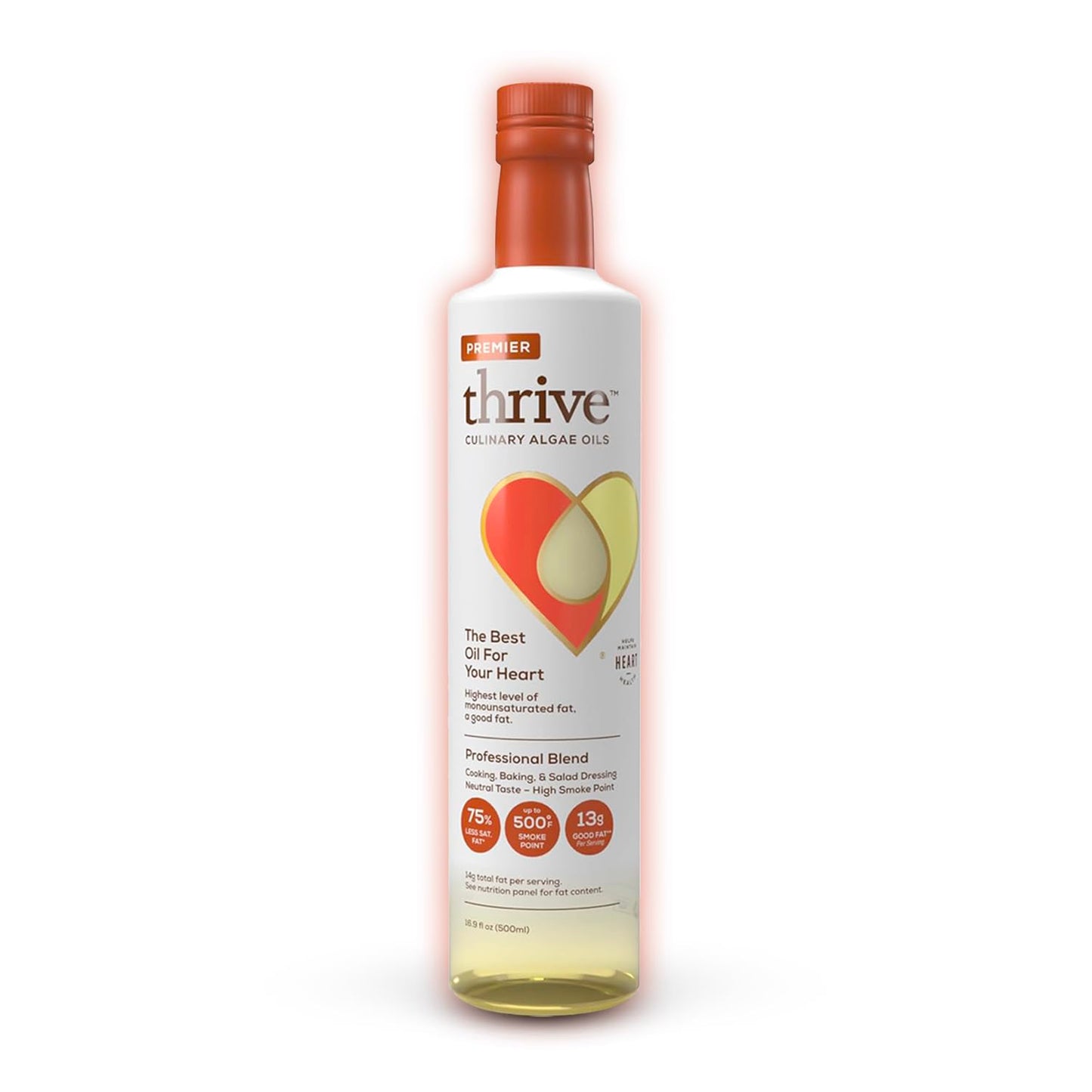 Thrive Cooking Oil - Premier Algae Oil Culinary Blend, Heart And Health-Conscious Oil, Rich In Omega-9 Monounsaturated Fat (90%)