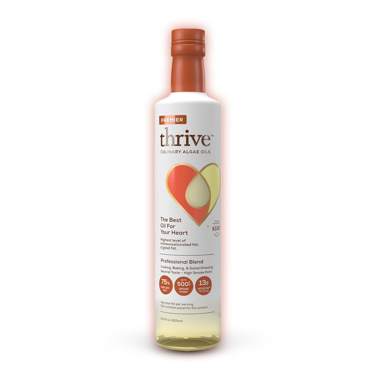 Thrive Cooking Oil - Premier Algae Oil Culinary Blend, Heart And Health-Conscious Oil, Rich In Omega-9 Monounsaturated Fat (90%)