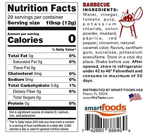 Mrs Taste Multi-Pack Sugar Free Bbq, Zero Calories, Zero Sodium, Zero Sugar, High Fiber, Keto Friendly, Paleo Friendly, Condimen