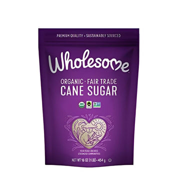 Wholesome Sweeteners 16-Ounce Organic Cane Sugar, Fair Trade, Non GMO, Gluten Free, Pure & Vegan, for Baking and Sweetening, 1 P